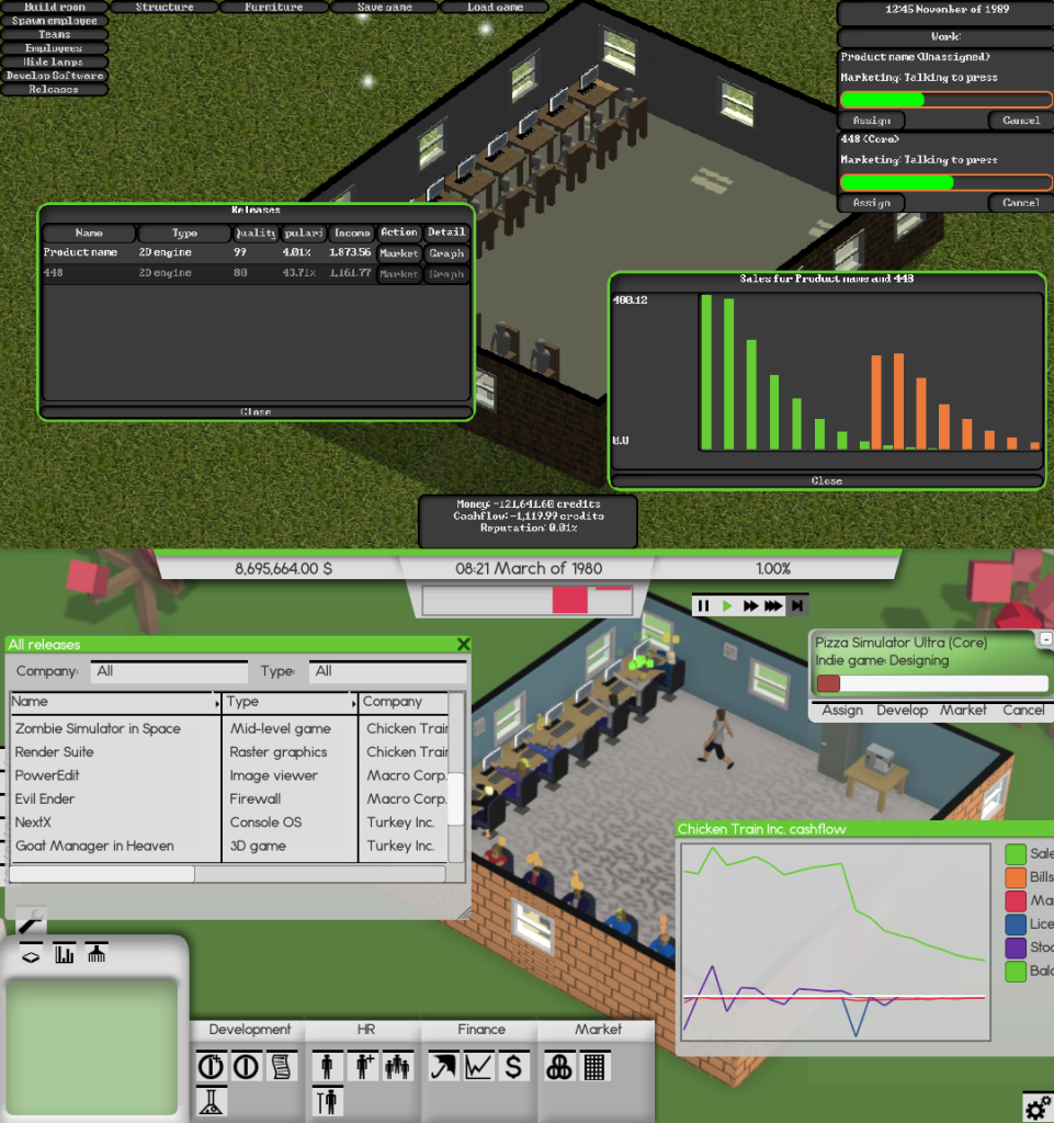 Bottom picture: Software Inc. now. Top picture: Software Inc. six months ago.